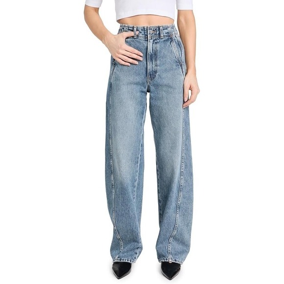 Pilcro Denim - Pilcro High-Rise  Slouch Wide Leg Denim Jeans‎ Size 27T